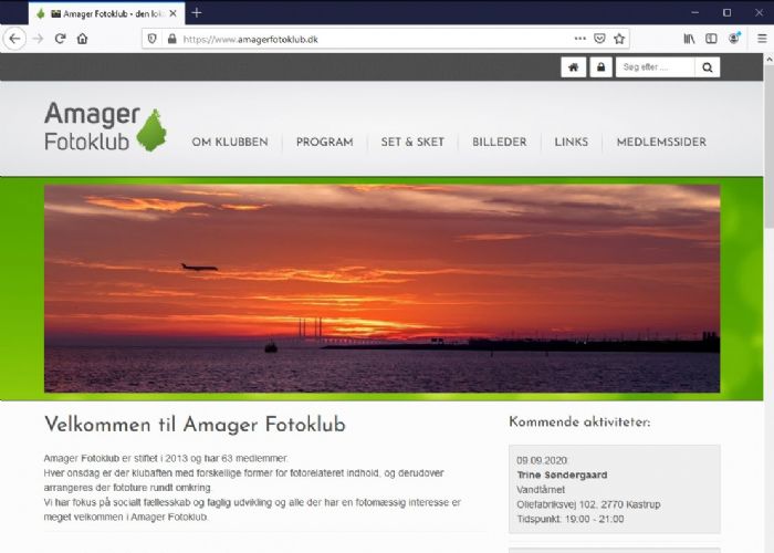 Amager Fotoklub Hjemmeside, CMS og hosting.<br>Avanceret medlemsystem til administration af medlemmer, automatisk opkrævninger, ventelister m.v.