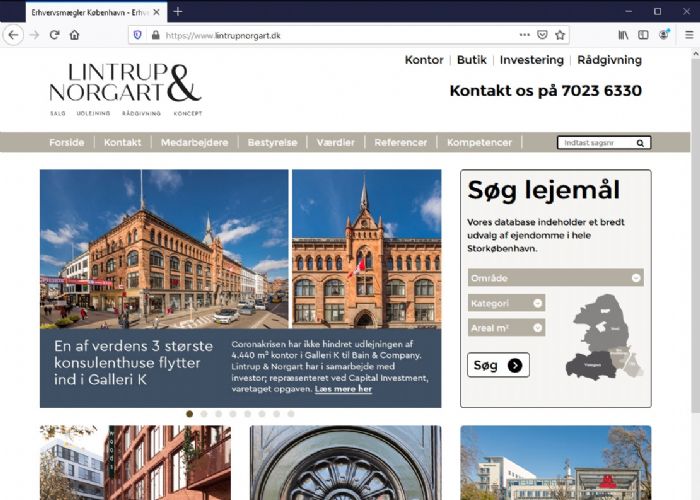 Lintrup & Norgart Hjemmeside, CMS og hosting.<br>Leveret med avanceret back-end.<br>Design er leveret af kundens egen grafiker.