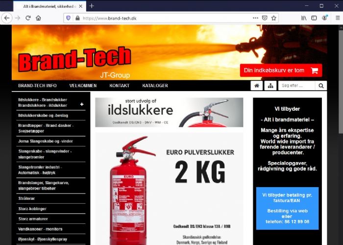 Brand-tech / JT-Group Hjemmeside, CMS, webshop og hosting