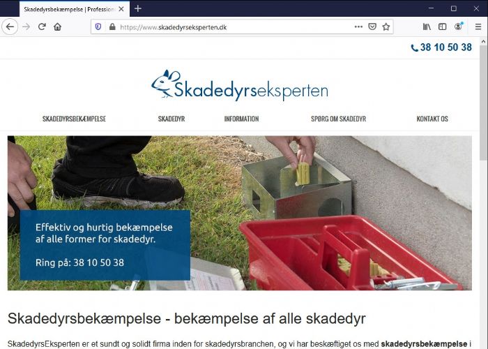 Skadedyrseksperten Hjemmeside, vedligeholdelse og hosting