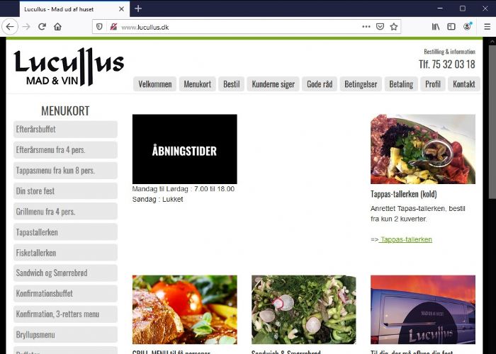 Lucullus mad & vin Hjemmeside, CMS og hosting