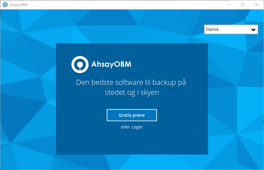 Første logon til remote-backup